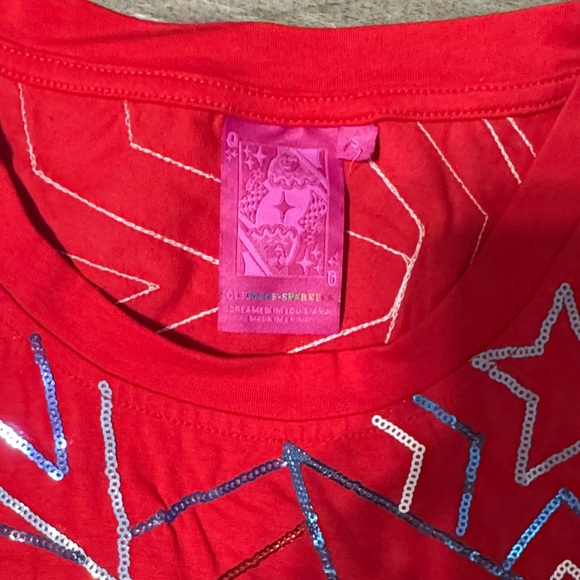 QUEEN OF SPARKLES Red Dress with Star Sequins - Picture 2 of 3